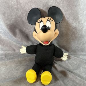 Vintage Disney Minnie Mouse Plastic Rubber Baby Doll No Red Polka Dot Dress